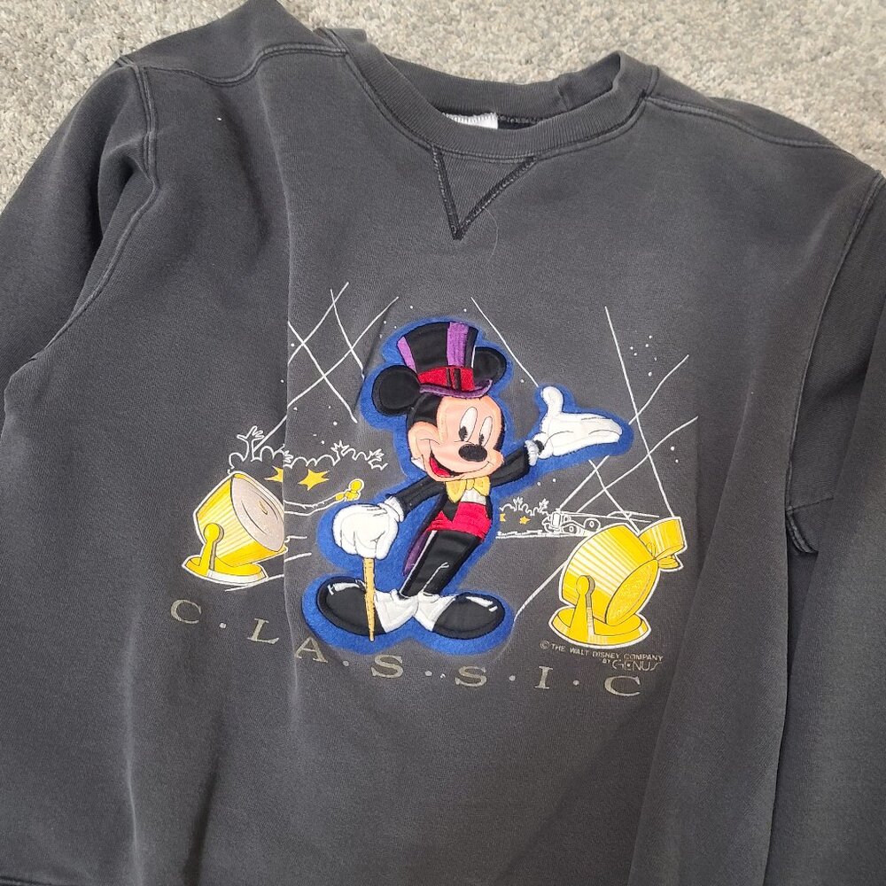 Vintage Large Walt Disney By Genius Made in USA Mickey Mouse Crewneck Sweatshirt